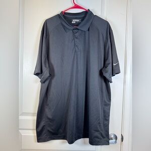 Nike NikeGolf Tour Performance Polo Shirt Dri-Fit Black Size XXL EUC #5825